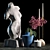 Ceramic Decor Set: Sculptures, Vase, Pot & Scented Candle 3D model small image 2