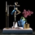 Ceramic Decor Set: Sculptures, Vase, Pot & Scented Candle 3D model small image 3