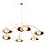 Polished Brass Six Dome Chandelier 3D model small image 1