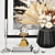 Elegant Decor Set with Vases, Flowers, and Art 3D model small image 4