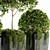 Artificial Boxwood Topiary - Set 75 3D model small image 3