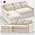 Sloped Arm Slipcovered Chaise Sectional 3D model small image 1