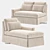 Sloped Arm Slipcovered Chaise Sectional 3D model small image 3