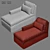 Sloped Arm Slipcovered Chaise Sectional 3D model small image 5