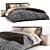 Sleek Modern Bed with Bear Skin Detail 3D model small image 1