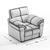 Rimini Bellagio Lavender Armchair: Elegant and Comfortable 3D model small image 4