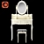 Elegant Vanity Set: Mirror & Stool 3D model small image 6