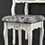 Elegant Vanity Set: Mirror & Stool 3D model small image 9