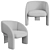 Contemporary Cube Armchair 75cm 3D model small image 4