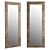 Modern Brass Finish Rectangular Mirror 3D model small image 1