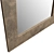 Modern Brass Finish Rectangular Mirror 3D model small image 2