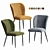 M-44 Mustard Corduroy Dining Chair 3D model small image 1