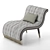 Bonnie_2 Tufted Fabric Armchair: Modern Elegance in Black and Bronze 3D model small image 2