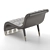 Bonnie_2 Tufted Fabric Armchair: Modern Elegance in Black and Bronze 3D model small image 3