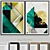 Modern Green and Gold Framed Prints 3D model small image 1