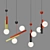 Elegant Pansy Color Pendant Lights 3D model small image 1