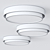 Opal Glass Ceiling Light: Dimmable LED Ring 3D model small image 2