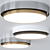 Opal Glass Ceiling Light: Dimmable LED Ring 3D model small image 3