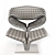 Retro Ribbon Chair: Iconic Design 3D model small image 3