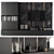 Elegant Black Marble TV Wall 3D model small image 1