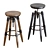 Industrial Vintage Metal Bar Stool 3D model small image 2