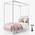 Elegant Avalon Canopy Bed: Stylish Trundle Option 3D model small image 1