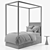 Elegant Avalon Canopy Bed: Stylish Trundle Option 3D model small image 4