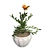 Marigold Bloom: Hand-painted Potted Beauty 3D model small image 1
