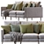 Modular 3-Seat Sofa, Stylish Design 3D model small image 3