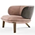 VEGA Fabric and Leather Armchair 3D model small image 1