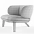 VEGA Fabric and Leather Armchair 3D model small image 5