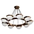 Vintage Stilnovo Brass Glass Ceiling Lamp 3D model small image 1