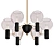 Vintage Brass Chandelier with Pink Glass Shades 3D model small image 1