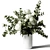 Eucalyptus & Peony Bouquet in White Vase 3D model small image 1
