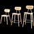 Elegant Dining Chair Set 3D model small image 1