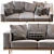 Modern Newport Chaise Sectional Sofa 3D model small image 2