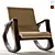 Luxury Leather Swivel Armchair 3D model small image 1