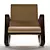 Luxury Leather Swivel Armchair 3D model small image 2