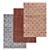 Premium Textured Carpets Set 3D model small image 1