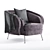 Luxurious Musana Velvet Armchair 3D model small image 1