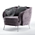 Luxurious Musana Velvet Armchair 3D model small image 2