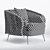 Luxurious Musana Velvet Armchair 3D model small image 4