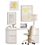 West Elm Office Set: Desk, Chair & Lamp 3D model small image 6