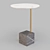 Sleek Marble and Metal Side Tables Set 3D model small image 3