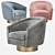 Elegant Catene Swivel Barrel Chair 3D model small image 6