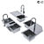 Versatile Sink Collection: 6-in-1 Design 3D model small image 8