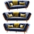 Modern Studio Fabric Sofa 3D model small image 1