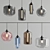 Sleek Glass Pendant Collection 3D model small image 3