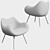 Elegant Angulo Armchair: Modern Comfort by Wade Logan 3D model small image 3