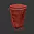 Modern Laundry Basket with Wooden Lid 3D model small image 2